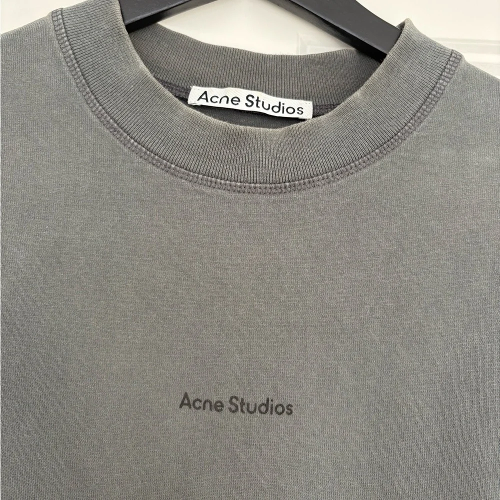 ACNE STUDIOS  Gray Men's Casual Cotton Logo T-Shirt size extra small - Picture 8 of 10